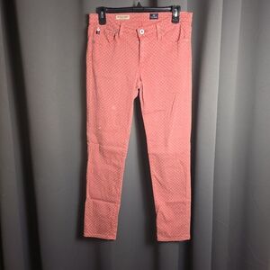 AG Adriano Goldschmied Stevie Ankle Slim Straight Polka Dot Jeans 28